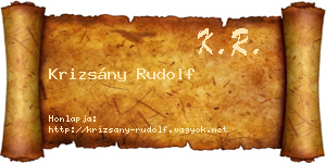 Krizsány Rudolf névjegykártya