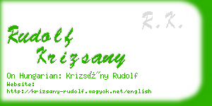 rudolf krizsany business card